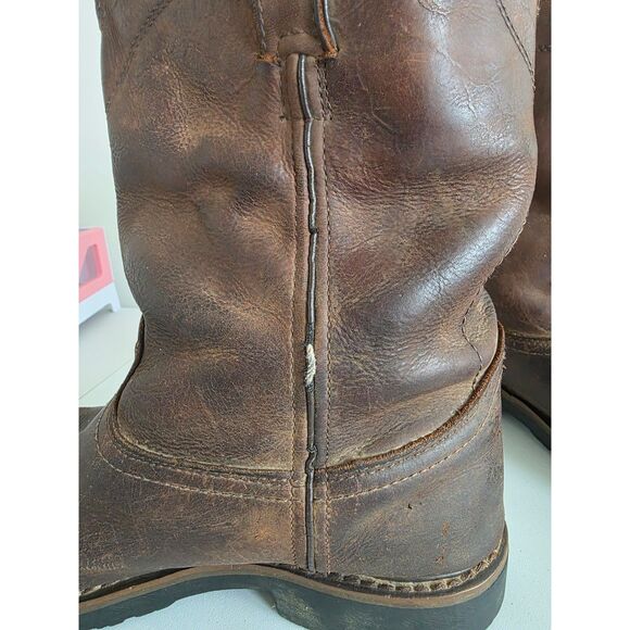Justin Leather Work Boots WK4960 Brown - Men Size 13